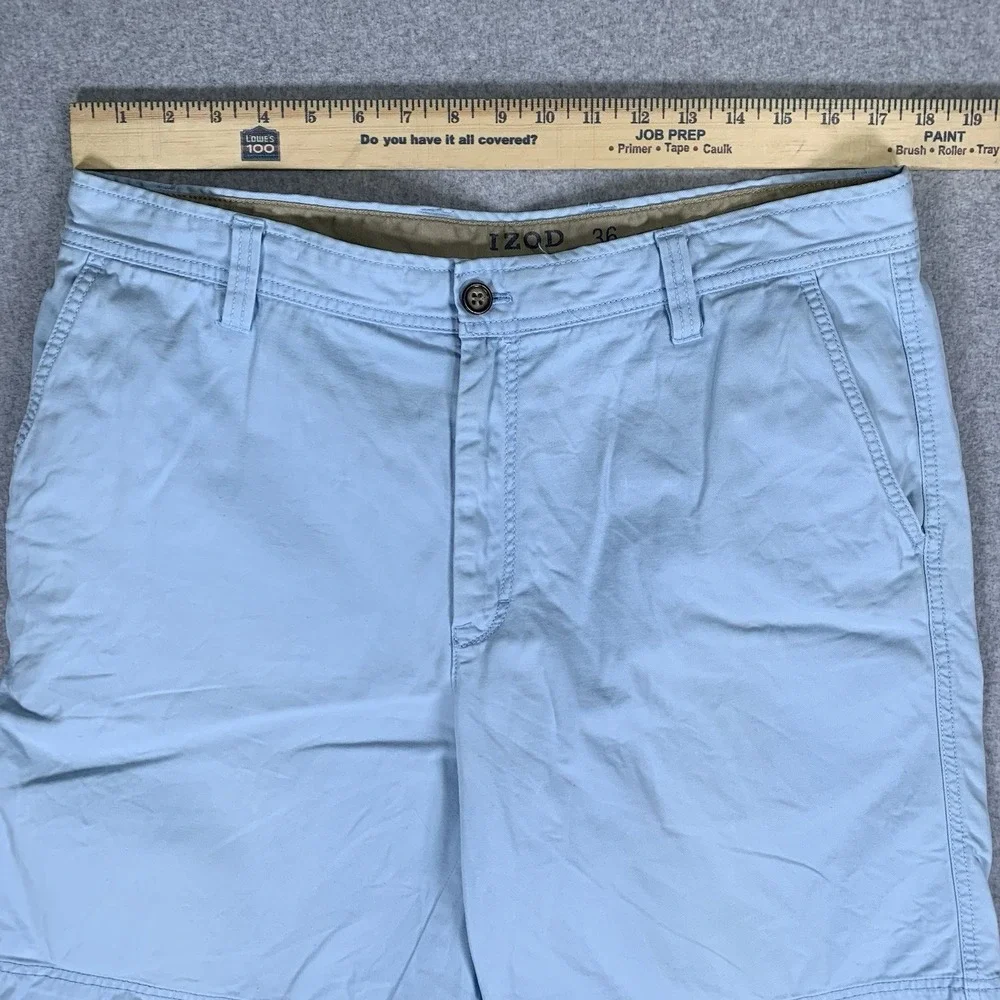 Izod Saltwater Shorts Mens Size 36 Cotton Flat Front Blue
